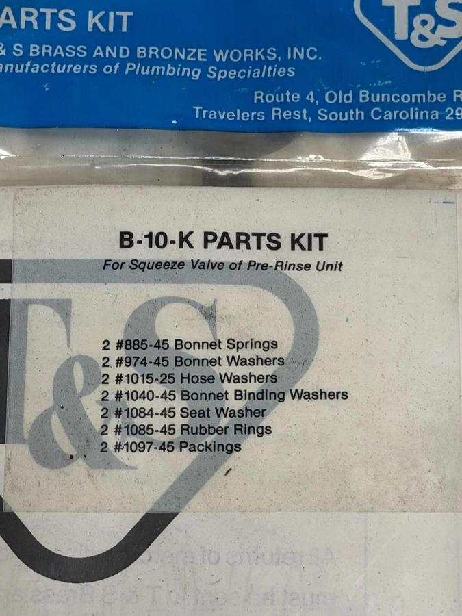 Used T&S B-10-K Parts Kit