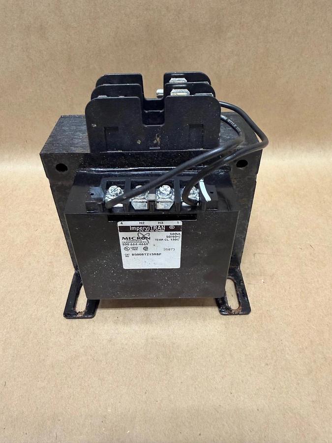 Used Micron Controls B500BTZ13RBF 500Va Transformer