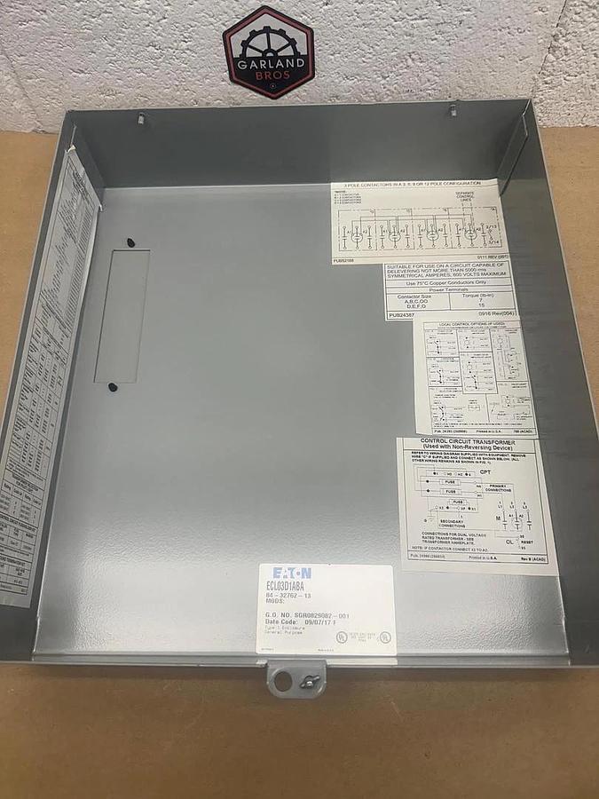 Used Eaton ECL03D1ABA Lighting Contactor Enclosure NEMA Type 1 with 4  Eaton CN35GN3