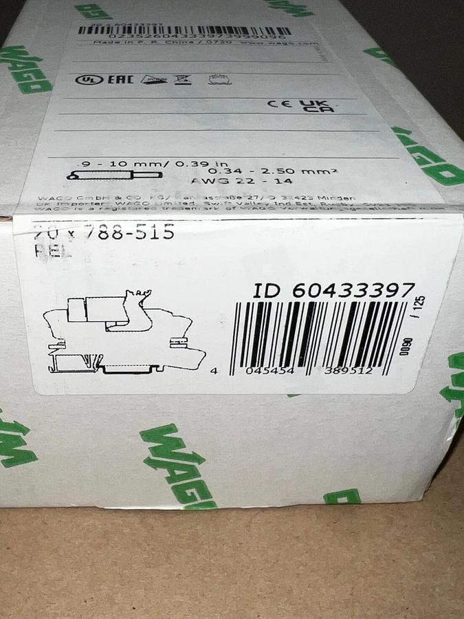 Used WAGO Relays Topjob 788-515 Relay Socket (Qty 20) *FACTORY SEALED*