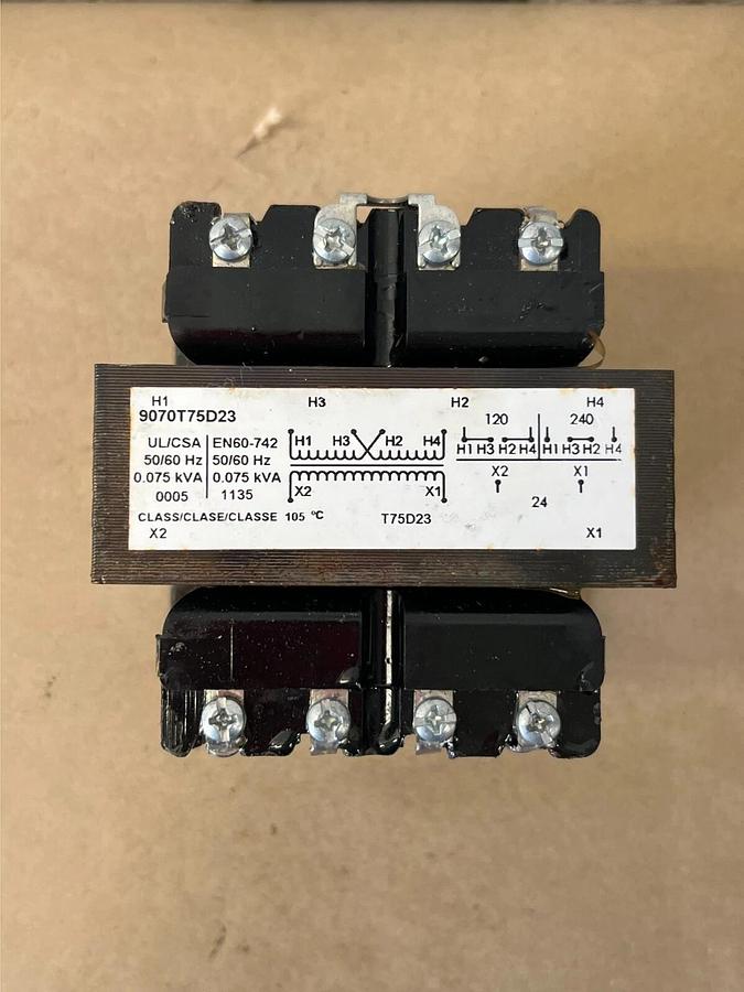 Used Square D 9070T75D23 Industrial Control Transformer