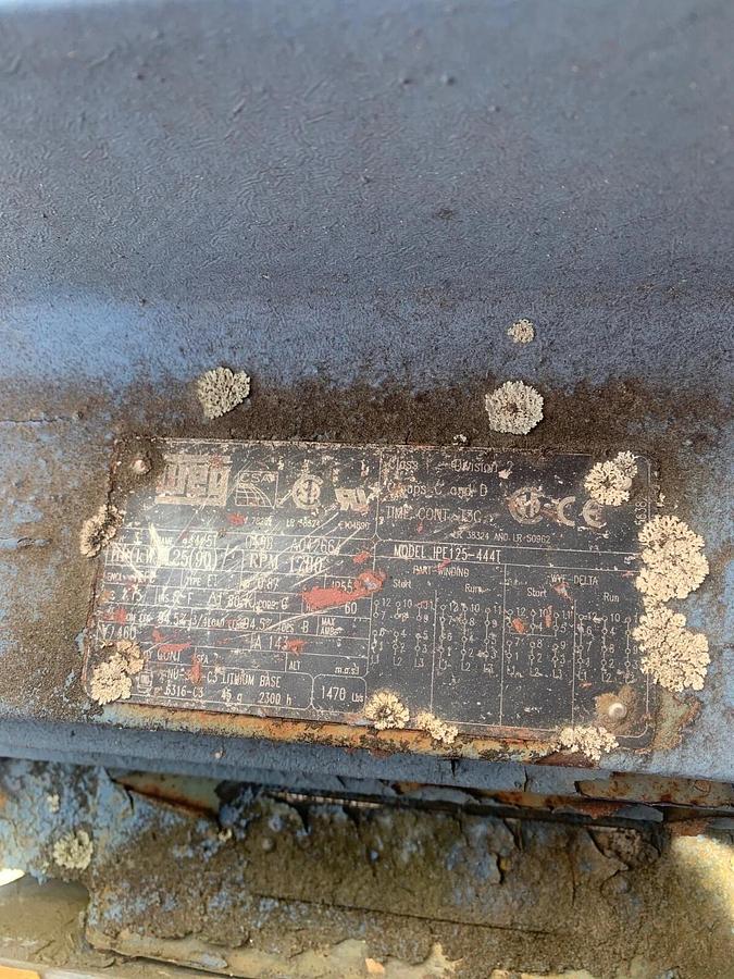 Used Weg IPE125-444T 125HP 460V 143A 3 Phase Motor