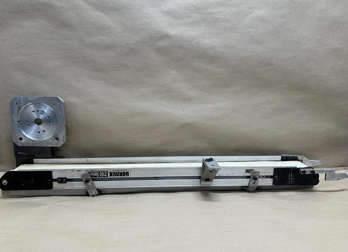 Used Dorner 2100-0403-02/01 2100 Ser Slider Bed Belt Conveyor, End Drive Mount Plate