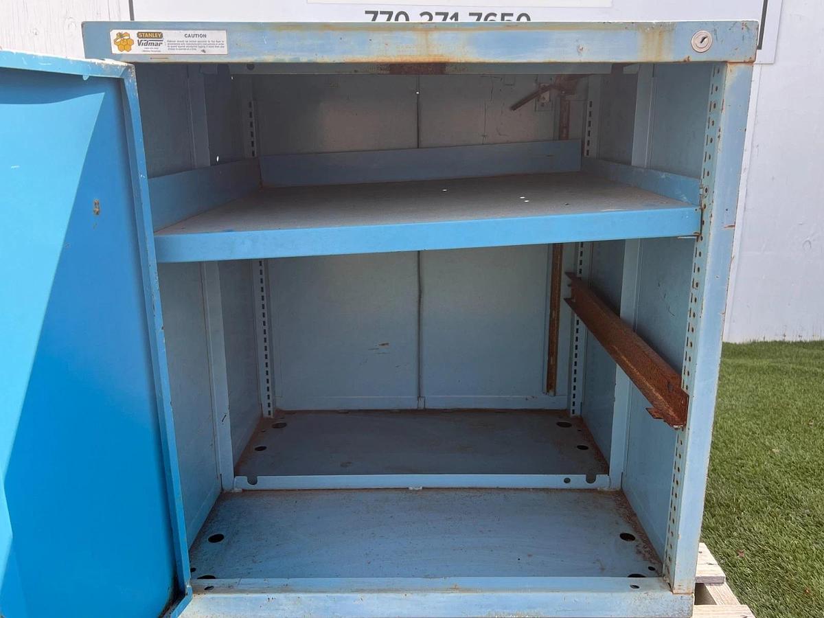 Used Stanley Vidmar Industrial 1-Shelf Storage Cabinet, Shelving 28" Deep, 27" Wide