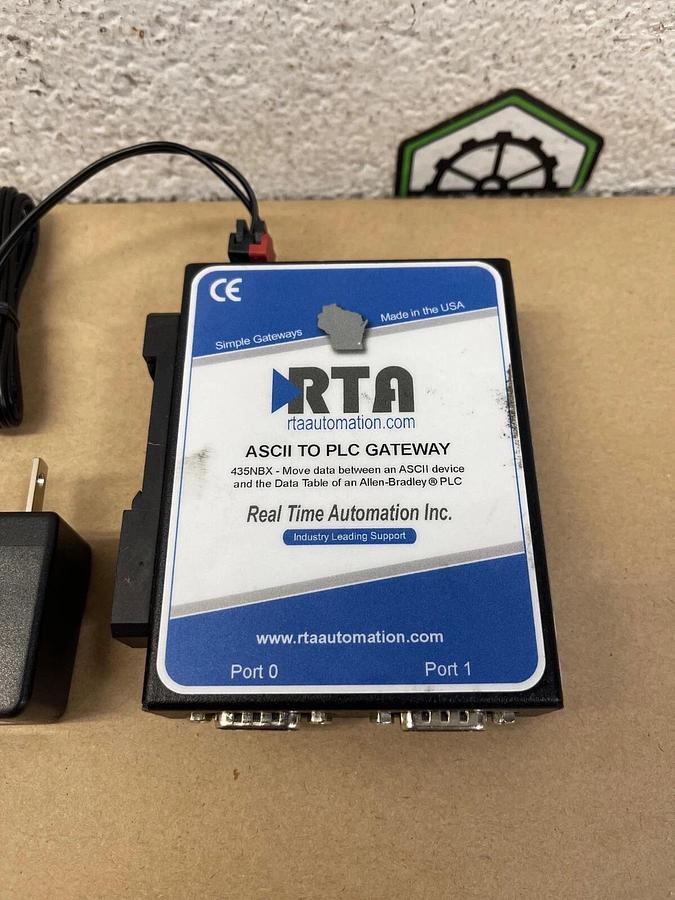 Used RTA (Real Time Automation Inc) 435NBX, ASCII to PLC Gateway, with Power Supply
