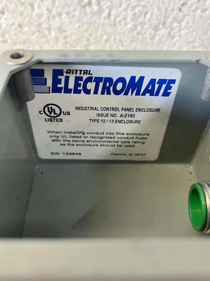 Used Rittal Electromate A-2180 Type 12/13 Enclosure w/ Selector Switch