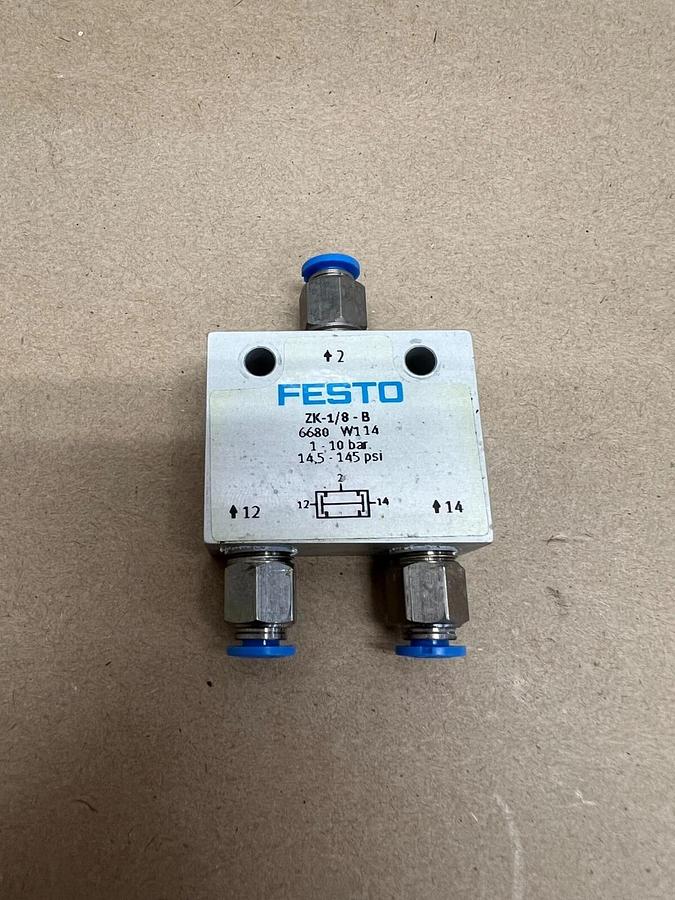 Used Festo ZK-1/8-B And Gate, 1-10bar, 14,5-145 PSI - Lot of 2