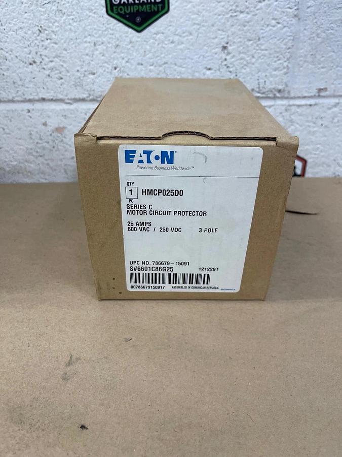 Eaton HMCP025D0 Motor Circuit Protector, Series C, 25A, 600VAC/250VDC, 3 Pole