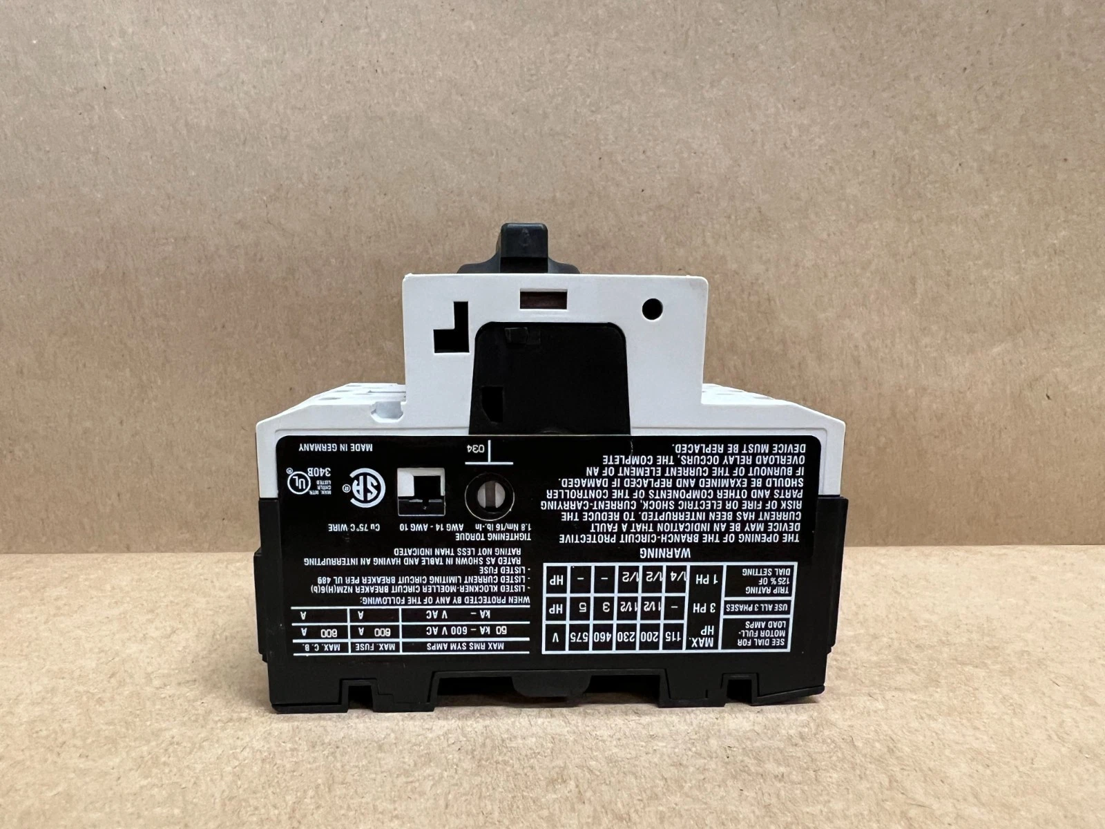 Used Moeller PKZM0-6.3 Motor Protective Circuit Breaker, 4.0-6.3A - Lot of 7