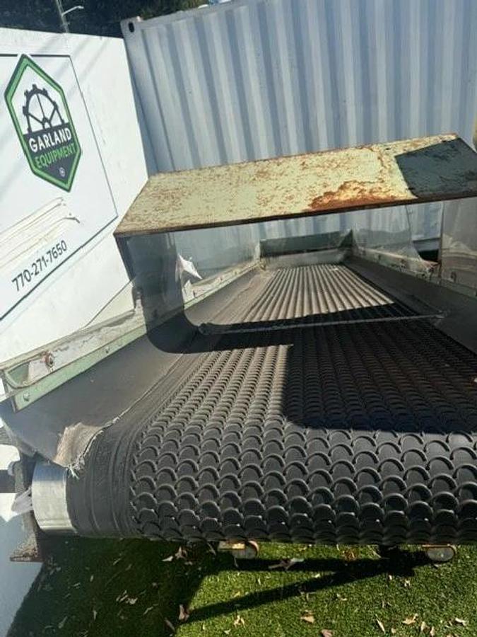 Used Incline Conveyor W:32” L:140” Magnetic Takeup Pulley, Crescent Belt