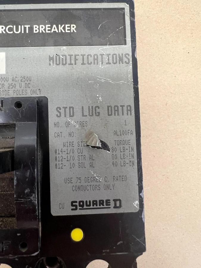 Used Square D FAL36050 50A Molded Case Circuit Breaker