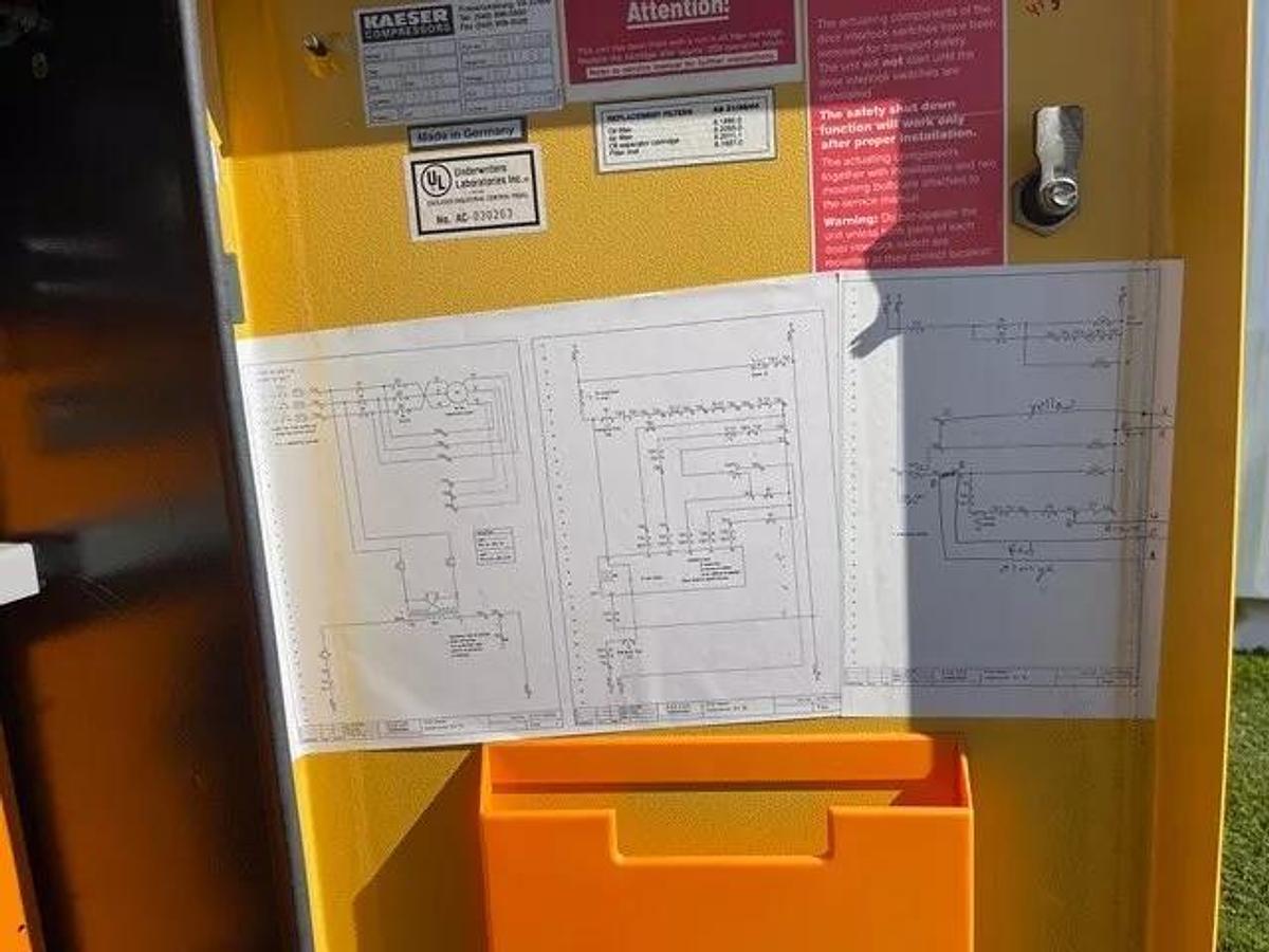 Used Kaeser AS 36 Rotary Screw Air Compressor, 30 HP, 110 PSIG, 135 RPM, MFG 1996