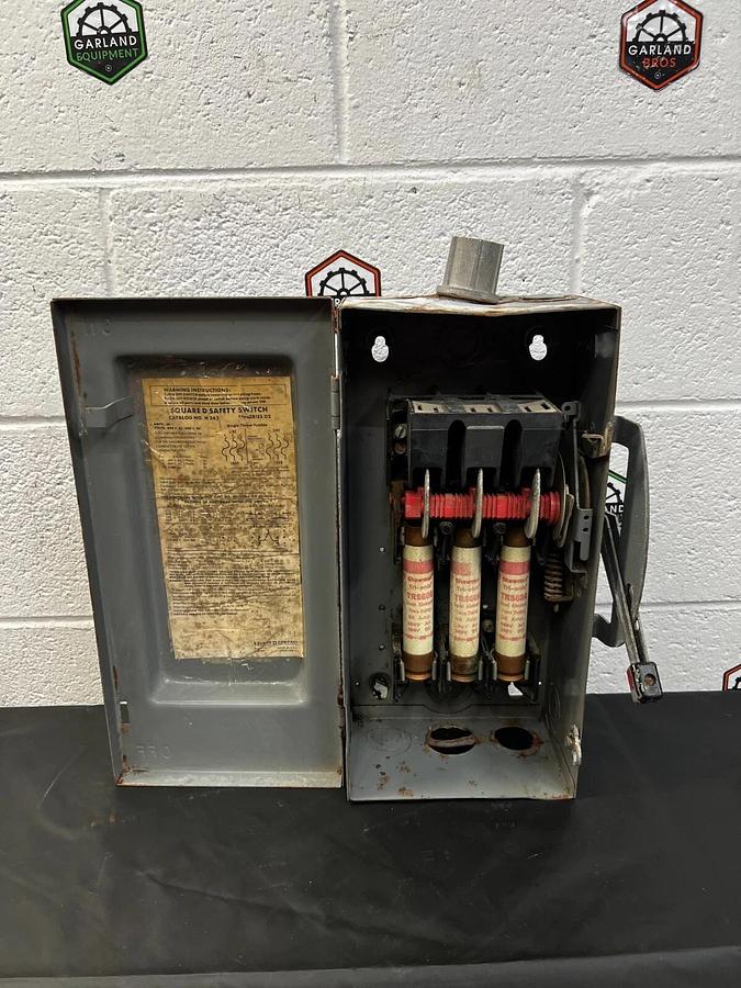 Used Square D H362 Series D2 Safety Switch 60 Amp 480-600 VAC 3PH 15 HP Max HP 30-50