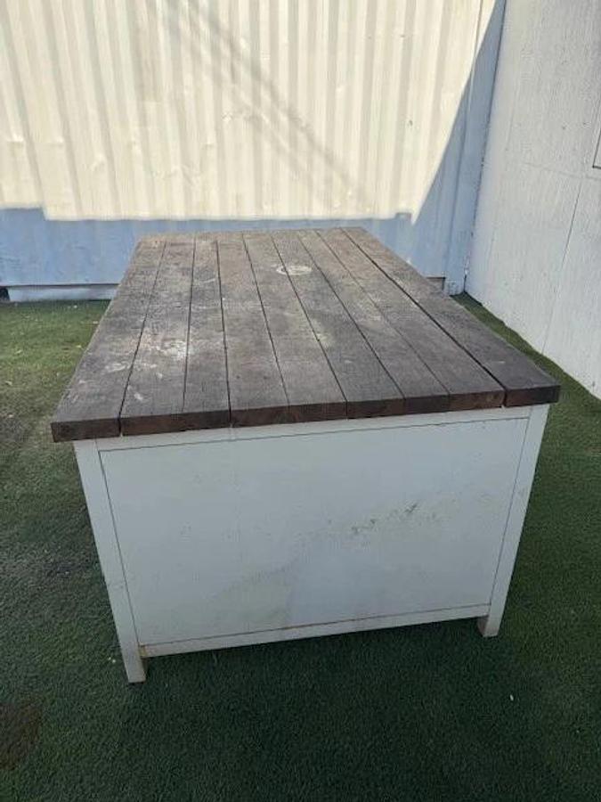 Used Dimmetal Industrial Shop/Storage Desk & Table, 4-Drawer, W:78-3/4” D:46” H:36”