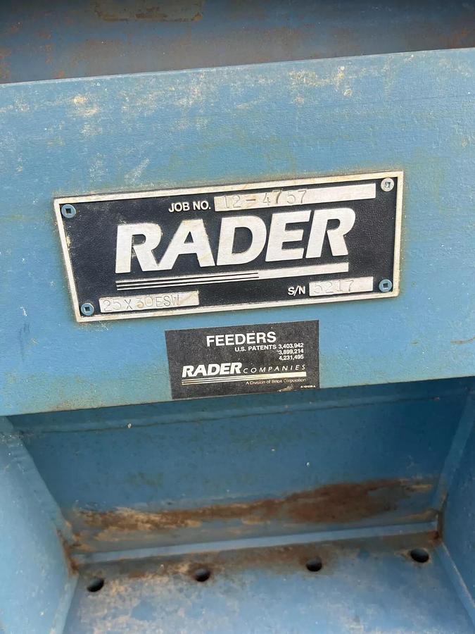 Used Rader 25x30 ESW Rotary Feeder