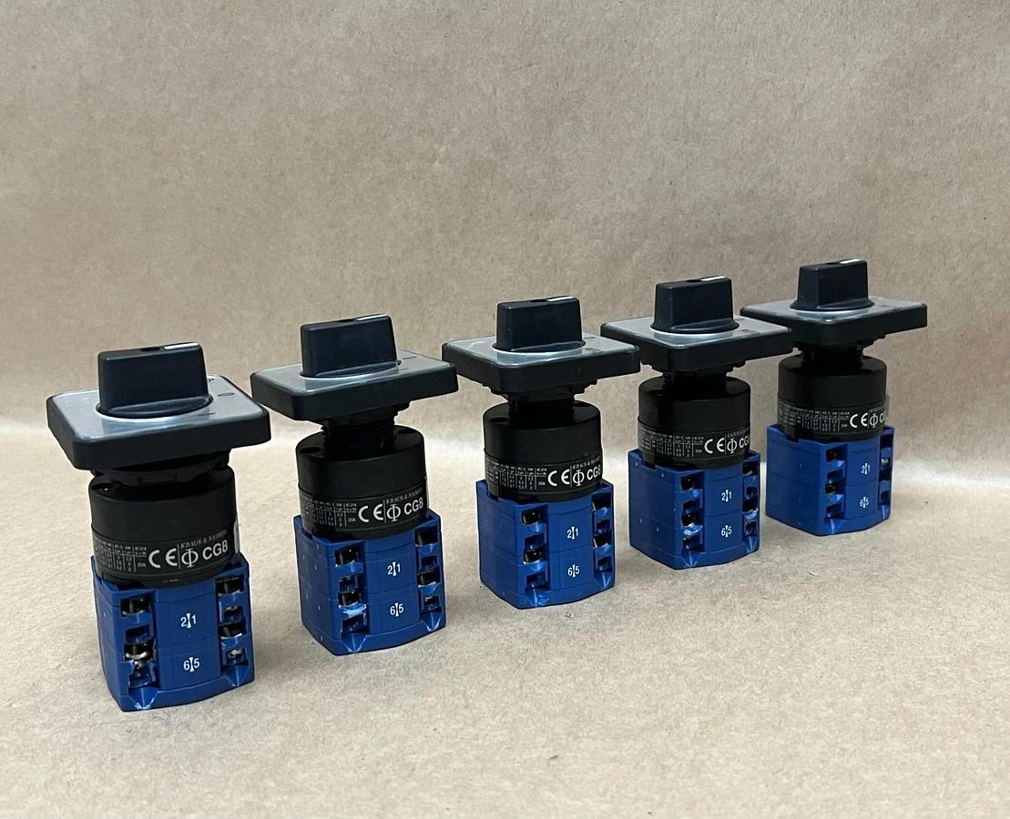 Used Kraus & Naimer CG8 Selector Switch with Two Piece Terminal Block - Lot of 5