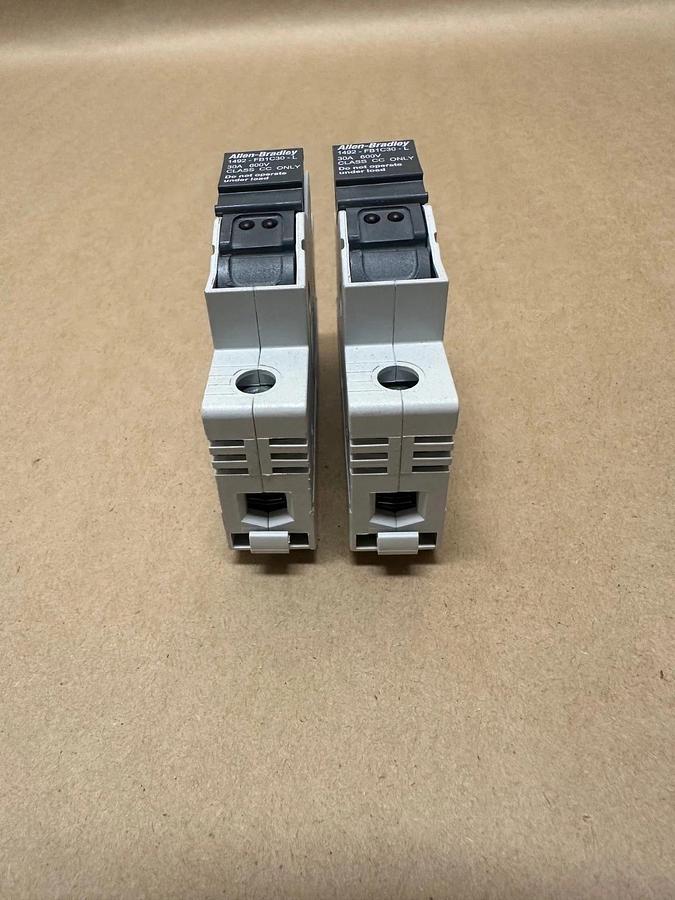 Used Allen Bradley 1492-FB1C30-L 30A, 600V, 1 Pole Fuse Holder - Lot of 2