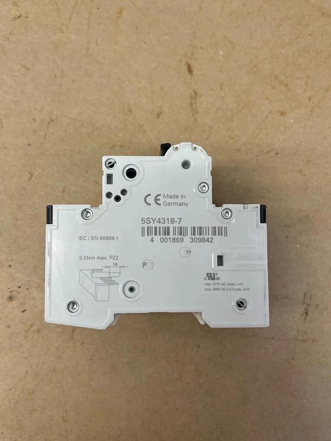 Used Siemens 5SY43 3 Pole Circuit Breaker - Lot of 2