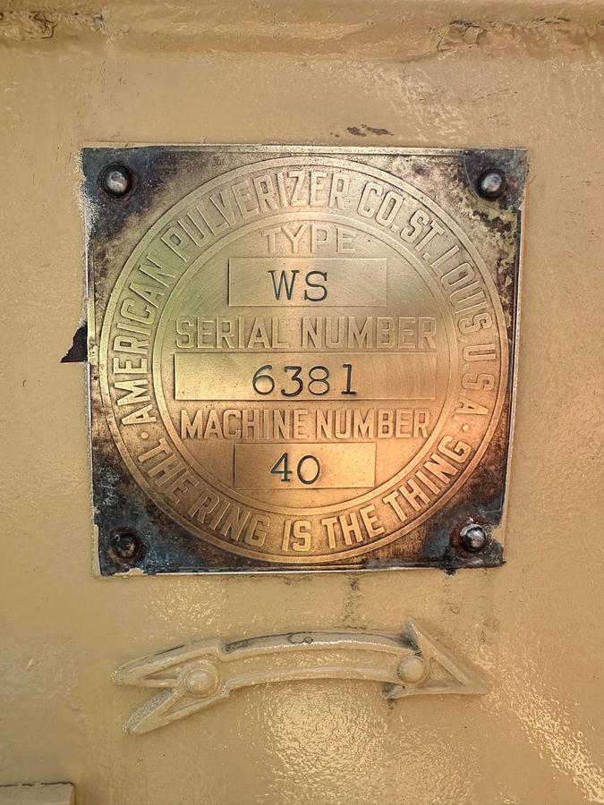 Used American Pulverizer Hammer Mill Model WS-40