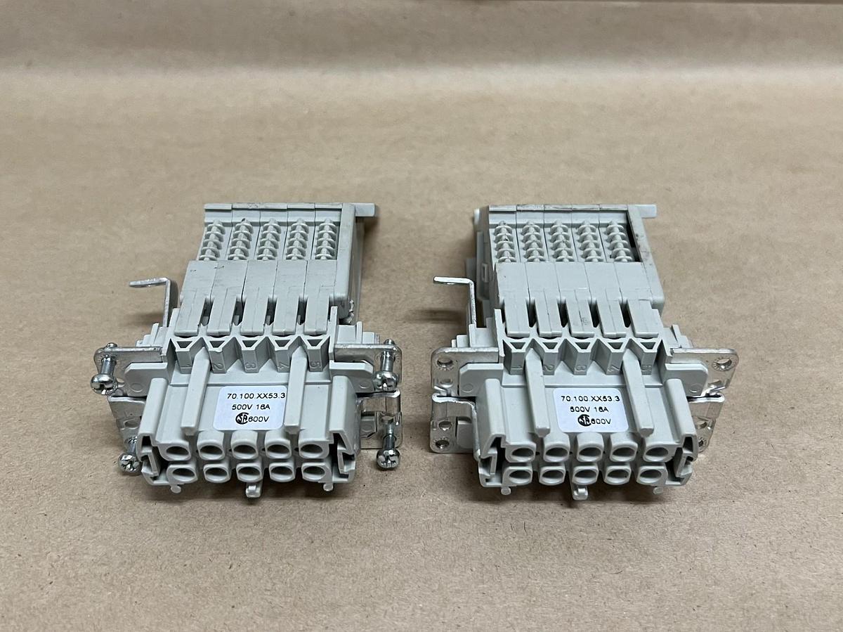 Used Wieland 70.100.XX53.3 10-Pole Female Adapter - Lot of 2
