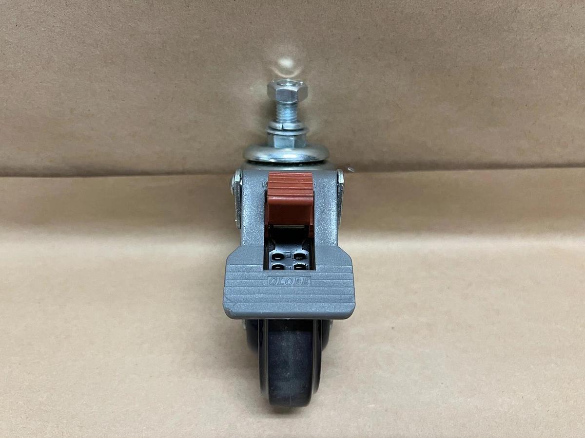 Used Globe 4" Threaded Stem Swivel Caster Wheel w/ Top-Lock Brake - Lot of 4
