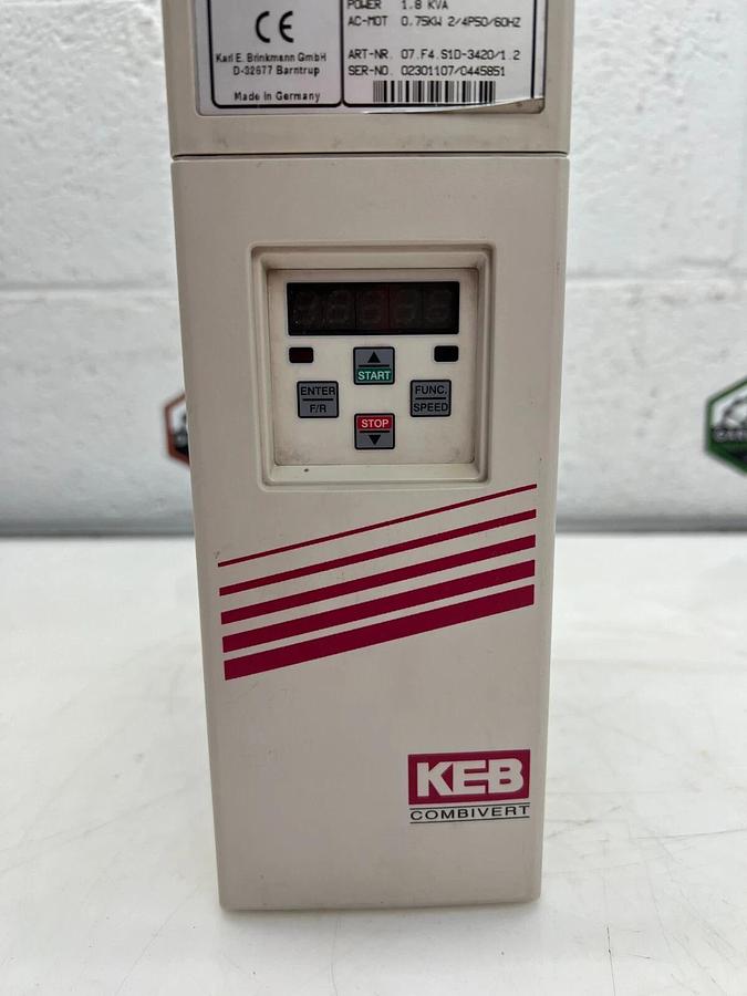 Used KEB 07.F4.S1D-3420/1.2 50/60Hz F4 Combivert AC Drive