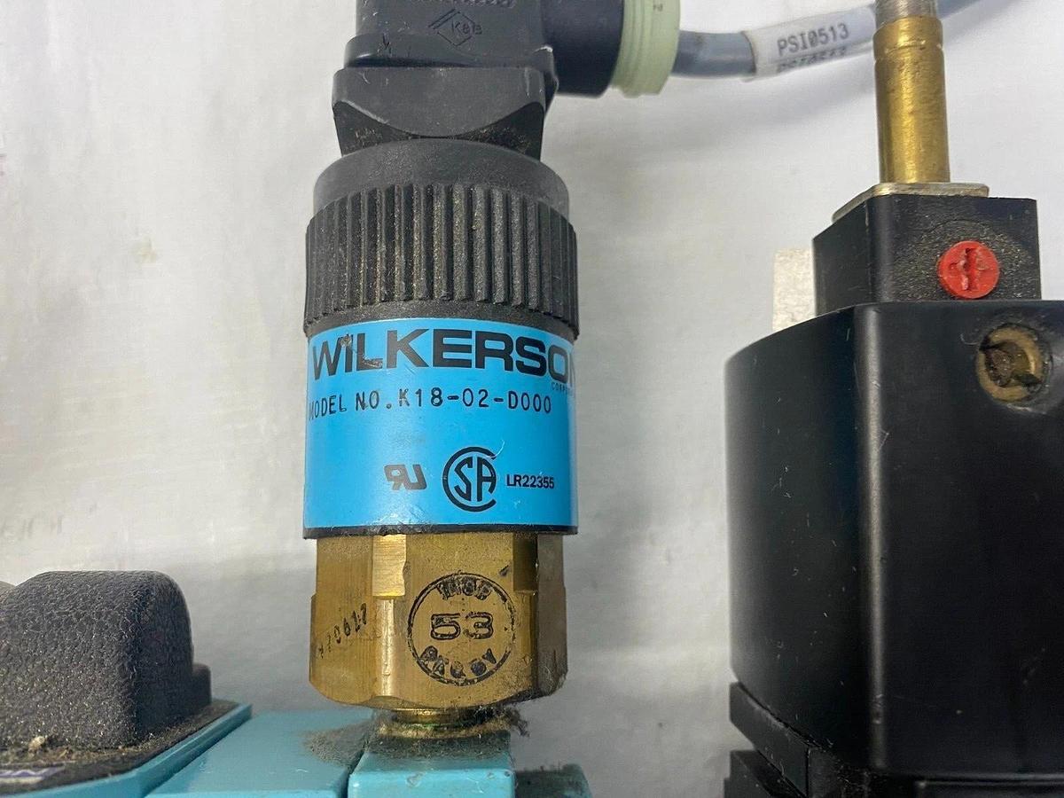 Used Wilkerson CB6-03-000 Filter Regulator Unit, K18-02-D000 Pressure Switch