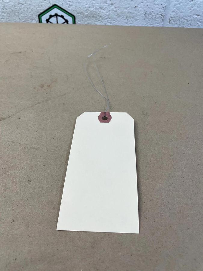 Used 4-3/4” x 2-3/8” Manila 13 Pt Pre Wired Shipping Hang Tags (1000 Pieces)