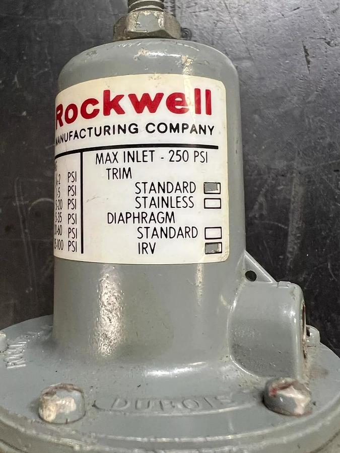 Used Rockwell Pressure Regulator CAD: 5-35 PSI (Max Inlet 250 PSI)