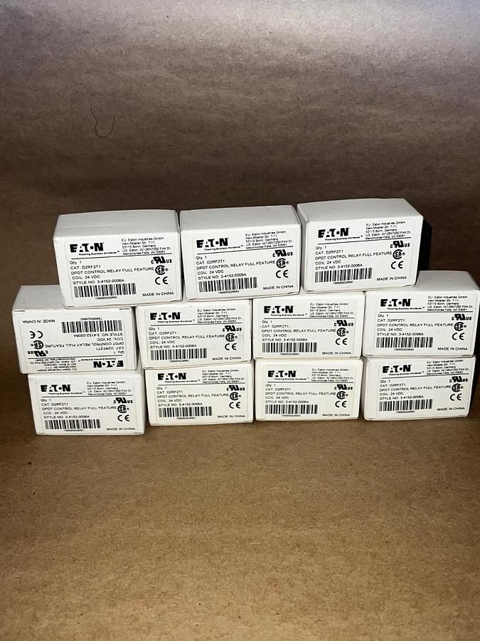 Used EATON D2RF2TI DPDT Control Relay (Lot of 11 Boxes) *NEW*