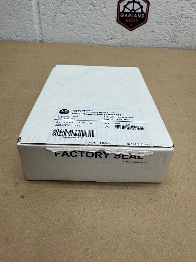 New - open box Allen Bradley 5094-STB-QTY5 Ser A Add On Terminal Block, 5-Pack *NEW*