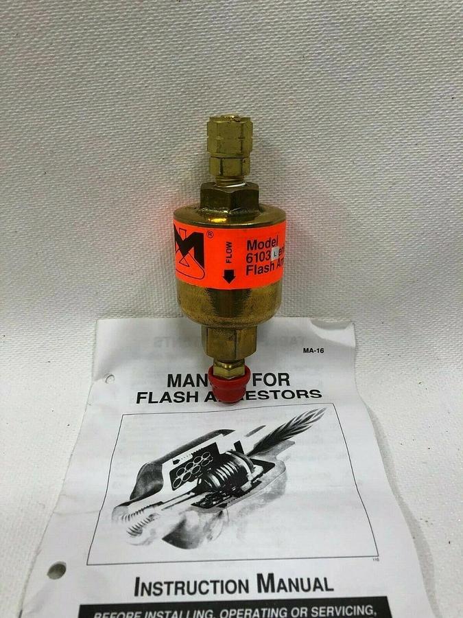 New - open box Matheson Gas Products 6103L Flash Arrestor with Manual