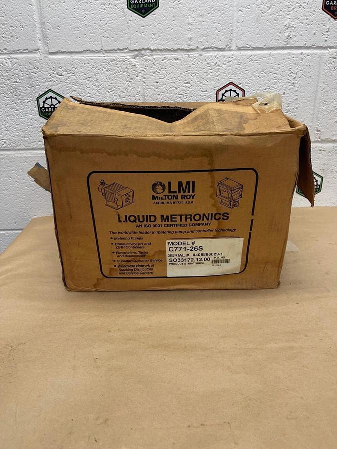 LMI Milton Roy C771-26S Metering Pump 80 PSI 10.00 Max GPH, 120VAC, 50/60Hz 6.3A