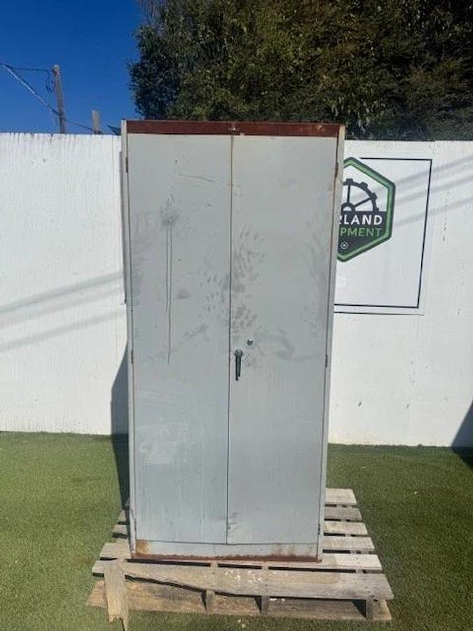 Used Industrial Storage Cabinet 2-Door, 4-Shelf Cabinet W:36” D:20” H:72” w/Mirror