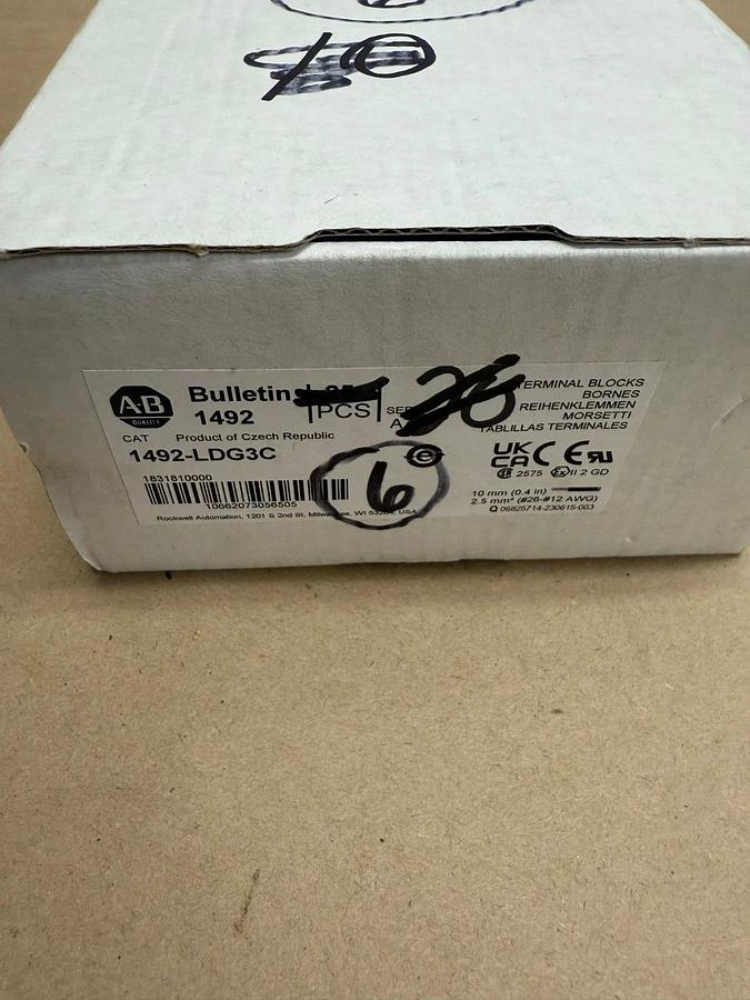 Allen-Bradley 1492-LDG3C Terminal Blocks - Qty 6
