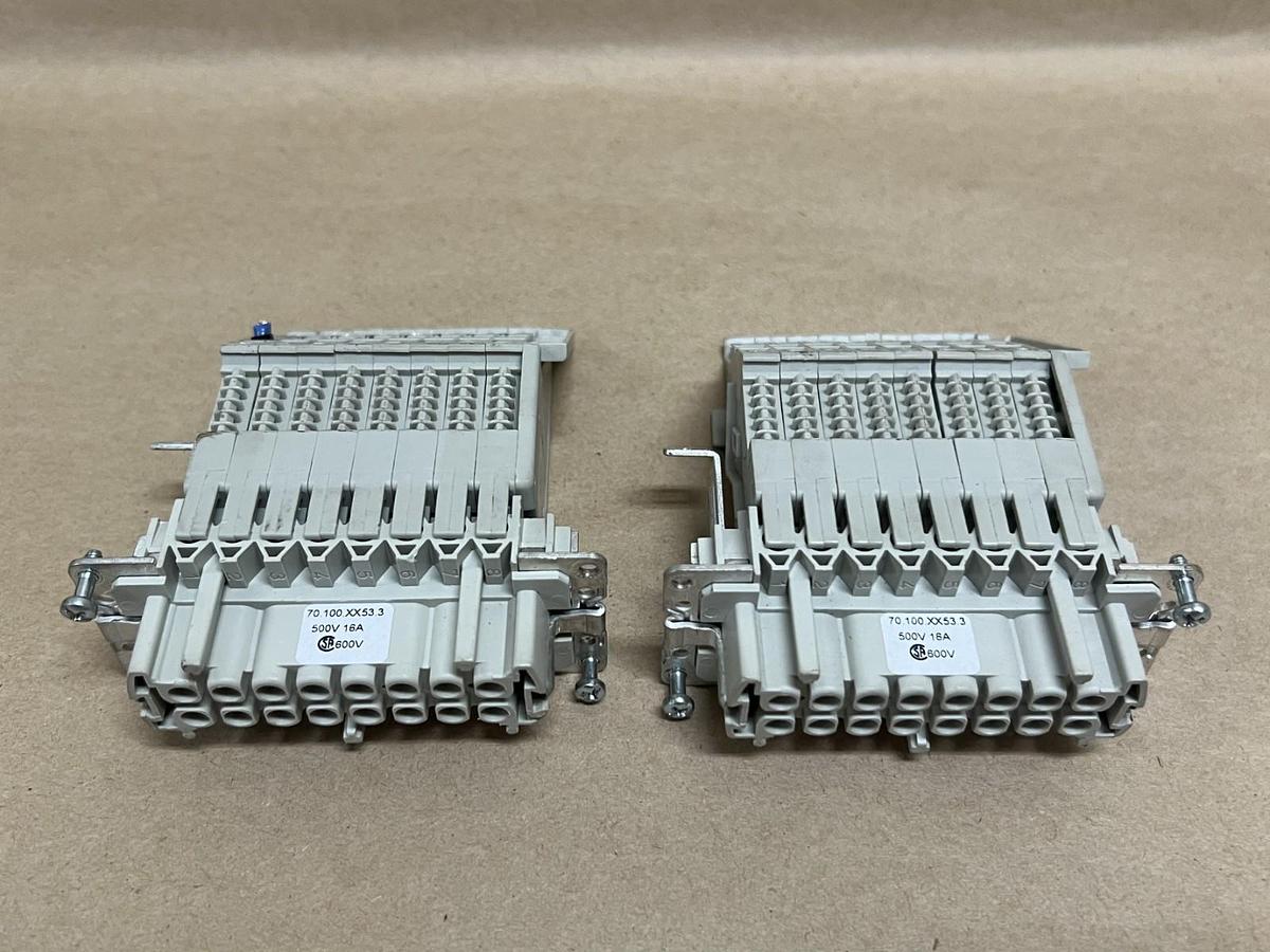 Used Wieland 70.100.XX53.3 Multi-Pole Cable Connector - Lot of 2