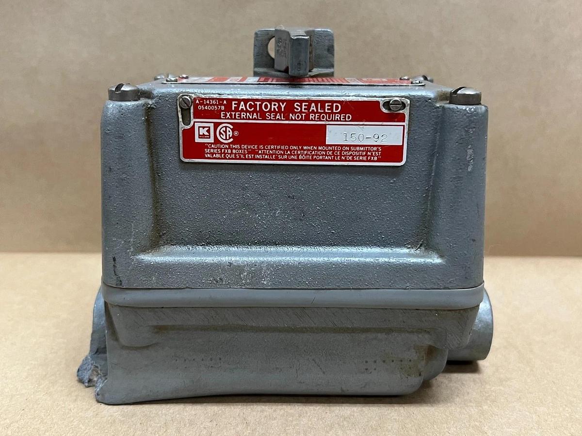 Used Killark FXSX53 Manual Motor Starter, 575V, 5Hp, Explosion Proof
