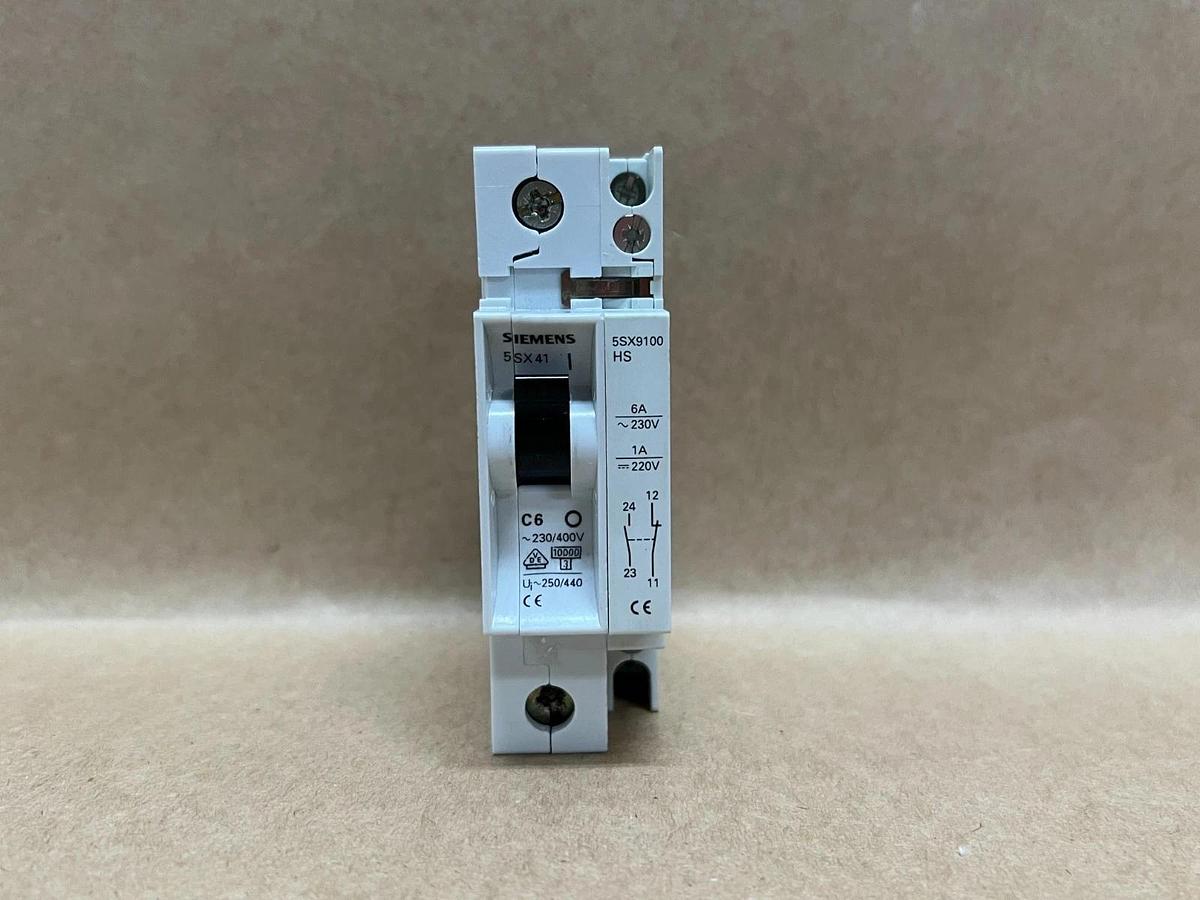 Used Siemens 5SX41 C6, 230/400V Circuit Breaker - Lot of 2