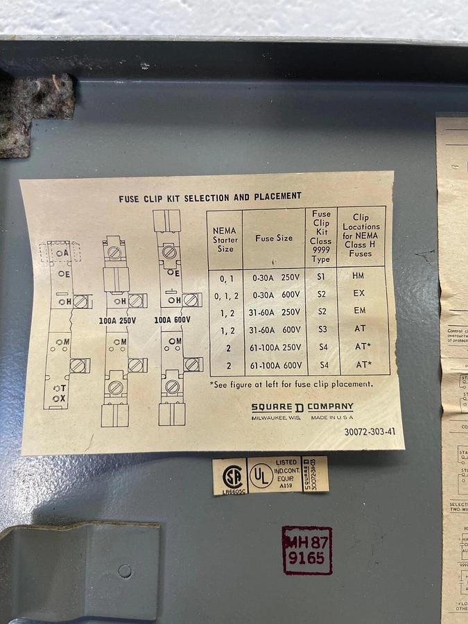 Used Square D 8538-SBG-13 AC Combination Starter Ser A, 30A Disconnect Rating NEMA 0