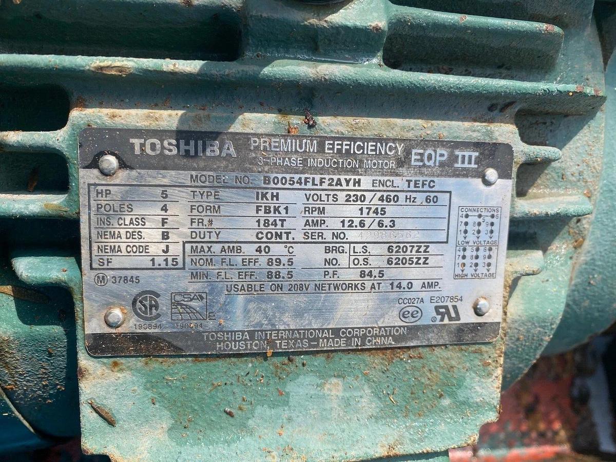 Used Rotary Airlock Feeder 25x30 5HP Toshiba Motor 1745RPM Sumitomo Gearbox