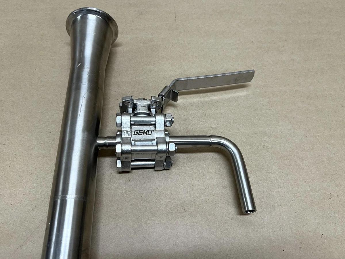 Used Gemü Series 77 316L SS DN 15-1/2 Ball Valve Assembly