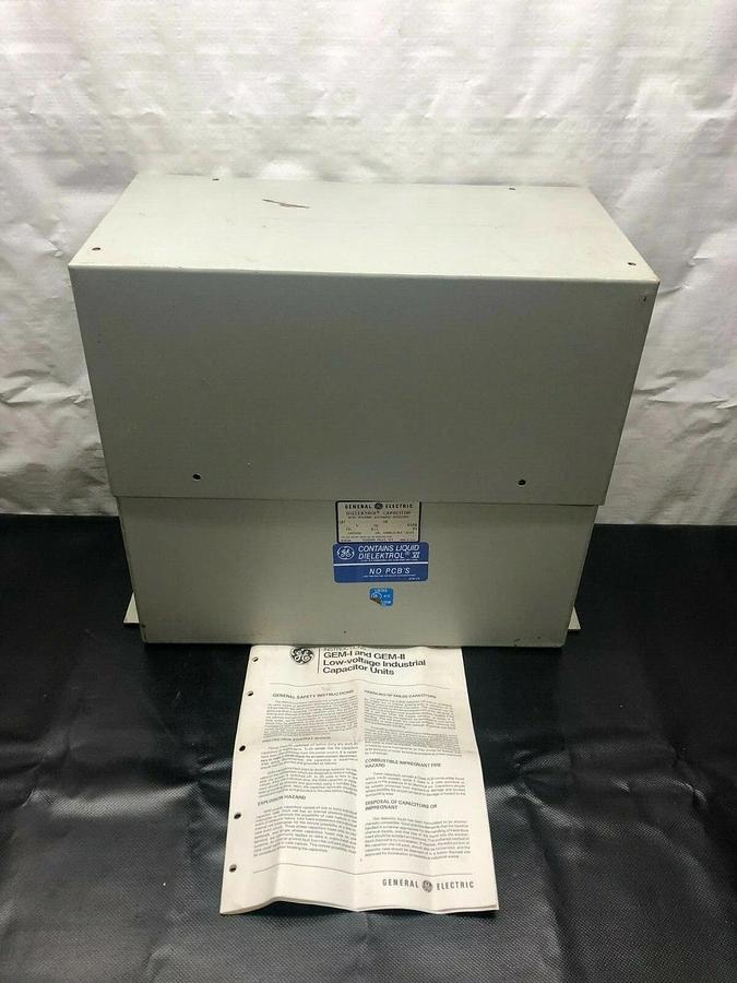 Used General Electric 65L333TC Dielektrol Capacitor, Internal Discharge Resistors
