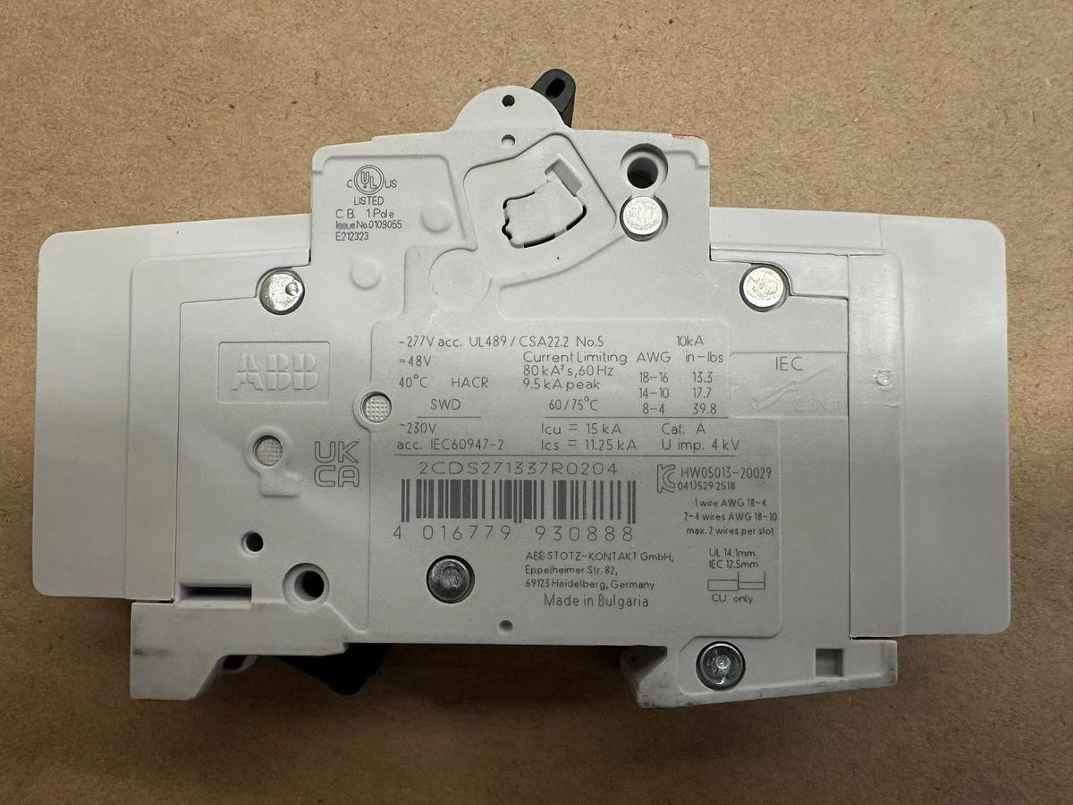 Used ABB SU 201M-C20 Circuit Breaker 20A *NEW*