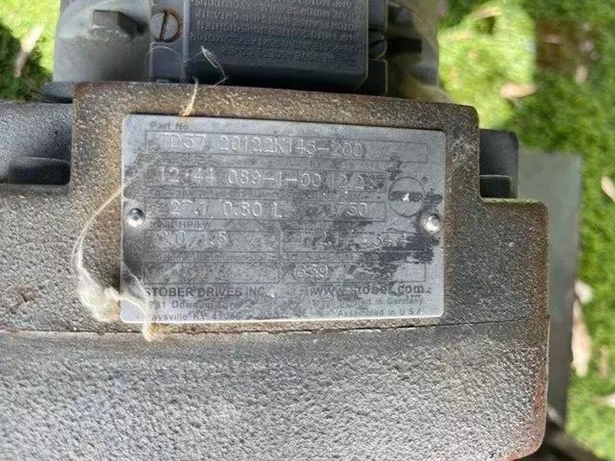 Used Conveyor Belt W: 28", L: 9'8" Cleated Incline w/ Leeson 2 HP at 1740 RPM