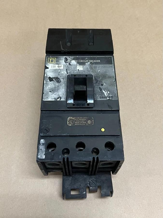 Used Square D KA36150 150A, 600V, J Pole Circuit Breaker, 3 Pole Unit PARTS