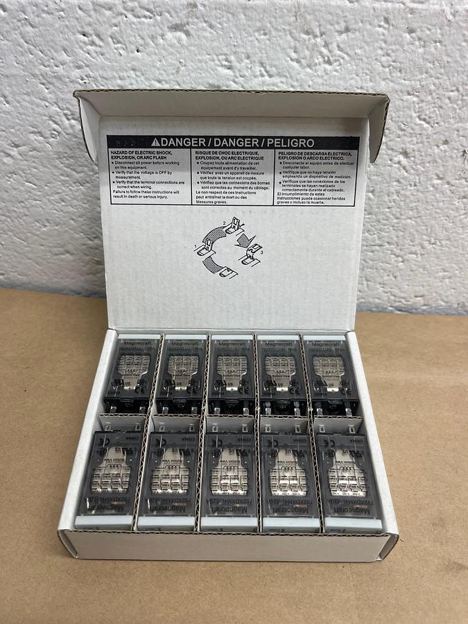 Used Schneider Electric Magnecraft 792XDXM4L-120A Relay, 4PDT, 6A Coil: 120VAC Qty 10