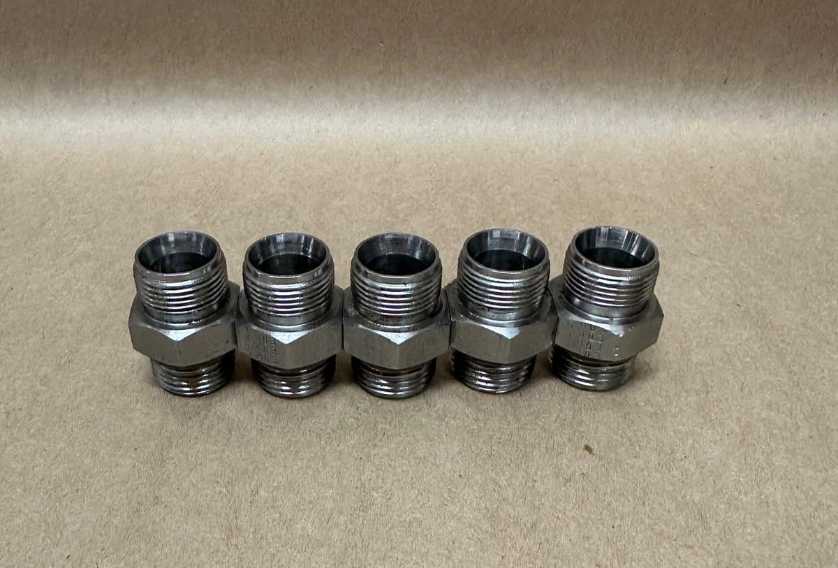 Used Parker P316 Stainless Steel Straight Adapter - Lot of 5