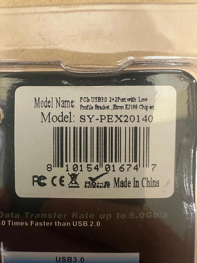 Used IOCREST SY-PEX20140 2/4 Ports USB3.0 PCI-Express Controller Card *NEW*