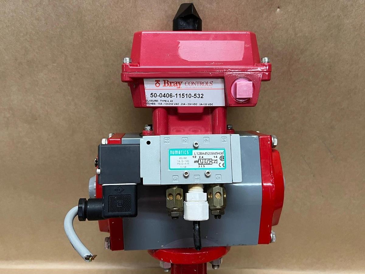Used Bray Controls 90-0830-21320-015 Pneum Actuator, Limit Switch, Butterfly Valve