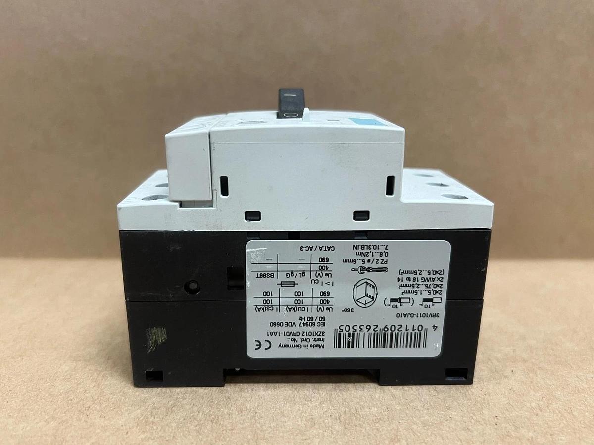 Used Siemens 3RV1011-0JA10 Sirius 3R Motor Starter Circuit Breaker- Lot of 3